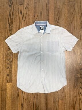 Men’s G-Star Raw striped short sleeve button down, XL